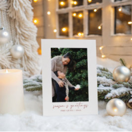 Cartes Pour Fêtes Annuelles Noël photo écriture manuscrite moderne minimale