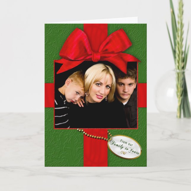 Cartes Pour Fêtes Annuelles Noël - Photo Inser Notre Famille à Vous - Cadeau (Devant)