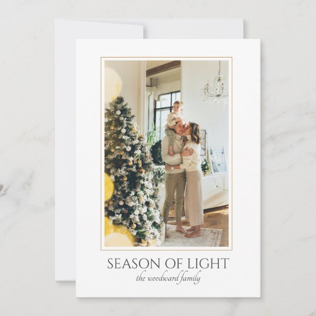 Cartes Pour Fêtes Annuelles Noël Photo Moderne Tendance (Devant)