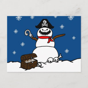 Cartes Pour Fêtes Annuelles Noël Pirate Snowman