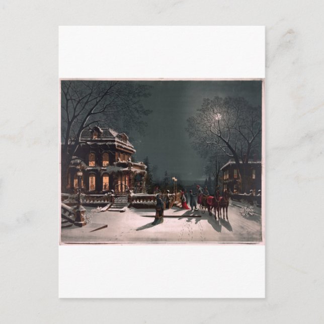 Cartes Pour Fêtes Annuelles Noël pittoresque (Devant)