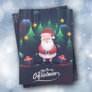 Cartes Pour Fêtes Annuelles Noël plat du Père Noël