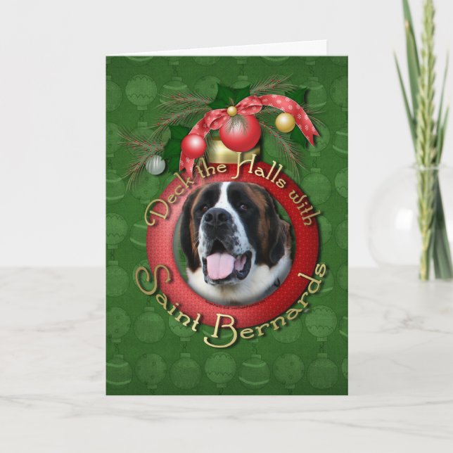 Cartes Pour Fêtes Annuelles Noël - plate-forme les halls - saint Bernards - (Devant)