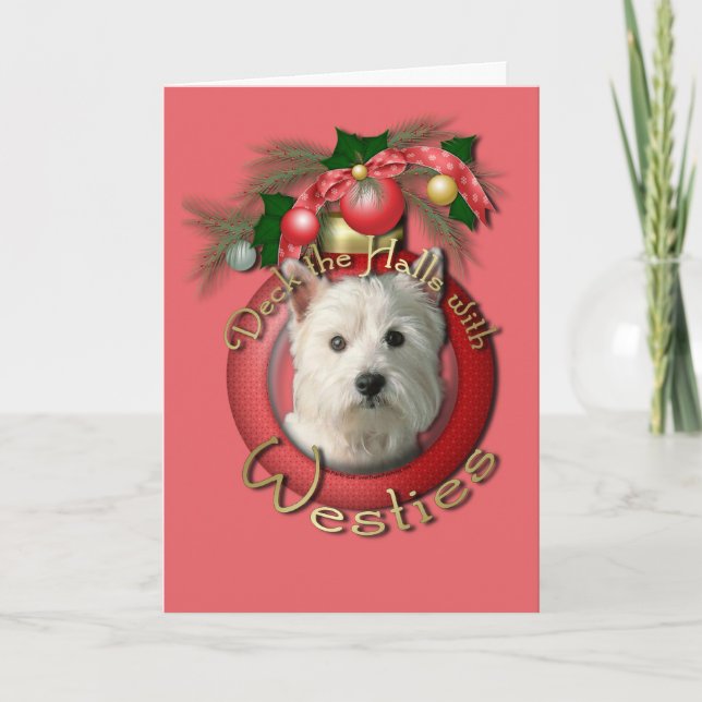 Cartes Pour Fêtes Annuelles Noël - plate-forme les halls - Westies (Devant)