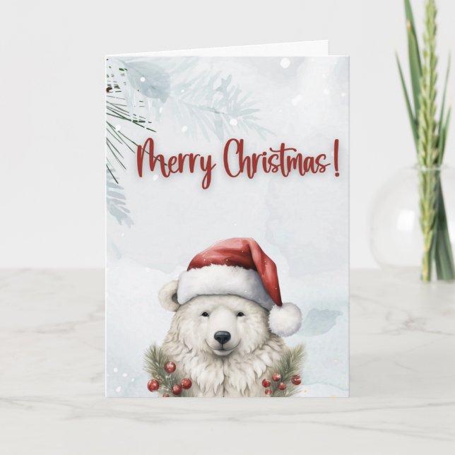 Cartes Pour Fêtes Annuelles "Noël polaire enneigé" (Devant)