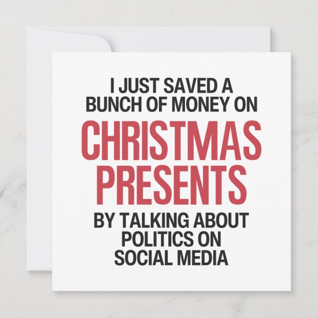 Cartes Pour Fêtes Annuelles Noël politique amusant (Devant)