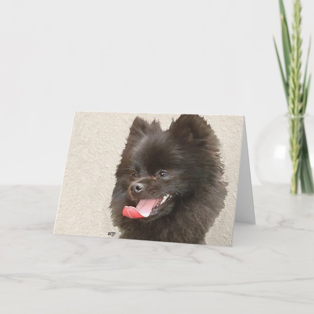 Cartes Pour Fêtes Annuelles Noël Poméran (Devant)
