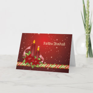 Cartes Pour Fêtes Annuelles Noël portugais - poinsettia et bougies