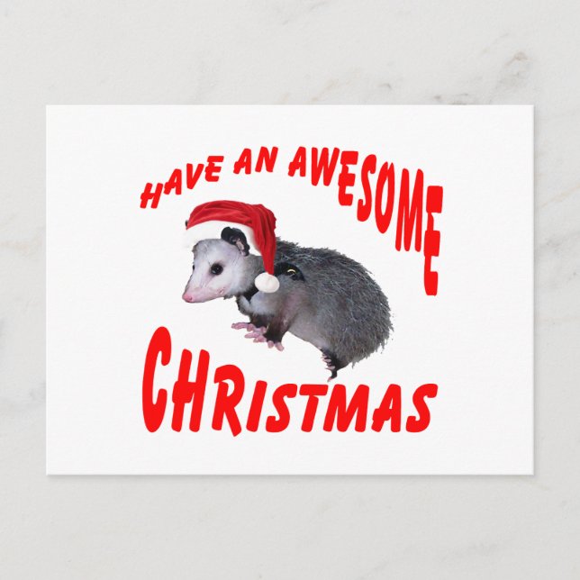 Cartes Pour Fêtes Annuelles Noël Possum génial (Devant)