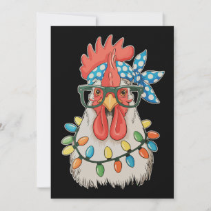 Cartes Pour Fêtes Annuelles Noël Poulet de Noël Lumières Fermier Famille