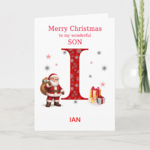 Cartes Pour Fêtes Annuelles Noël pour un fils - Ajoutez un prénom commençant p
