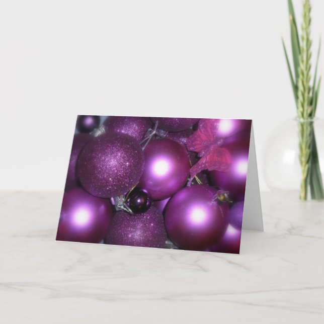 Cartes Pour Fêtes Annuelles Noël pourpre (Devant)