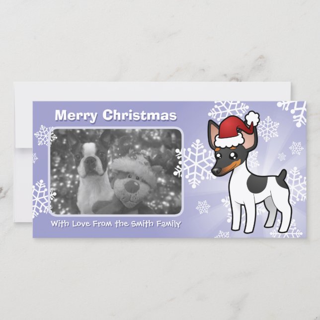 Cartes Pour Fêtes Annuelles Noël Rat Terrier / Toy Fox Terrier (Devant)