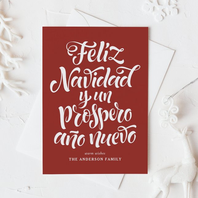 Cartes Pour Fêtes Annuelles Noël Red Feliz Navidad (Créateur téléchargé)