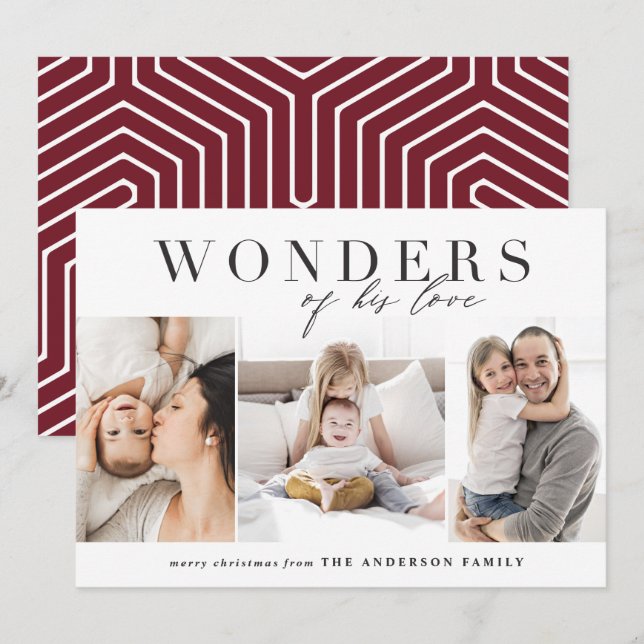 Cartes Pour Fêtes Annuelles Noël religieux chic et multiphoto moderne (Devant / Derrière)