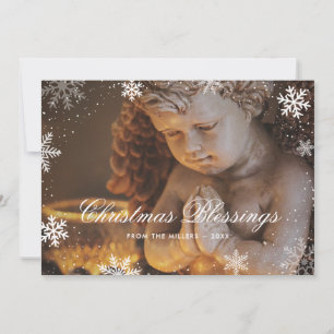 Cartes Pour Fêtes Annuelles Noël religieux Christian Angel Snowflake