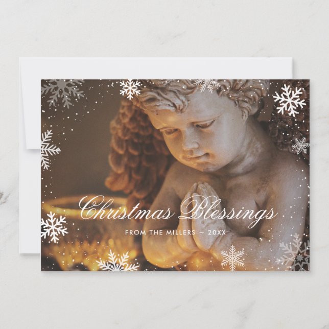 Cartes Pour Fêtes Annuelles Noël religieux Christian Angel Snowflake (Devant)