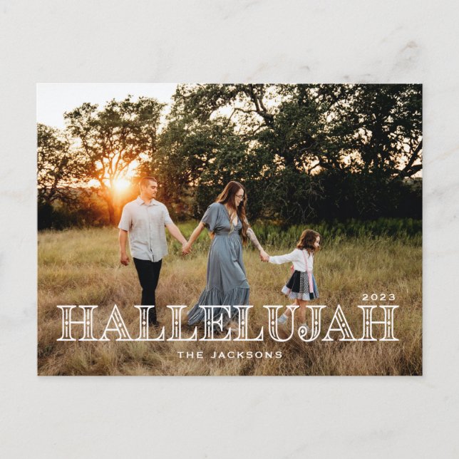 Cartes Pour Fêtes Annuelles Noël religieux Hallelujah (Devant)