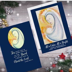 Cartes Pour Fêtes Annuelles Noël religieux Nativité Bible Écriture Sainte