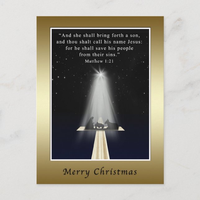 Cartes Pour Fêtes Annuelles Noël, religieux, nativité et croix (Devant)
