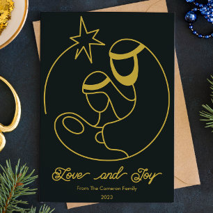 Cartes Pour Fêtes Annuelles Noël religieux plat élégant de la Nativité