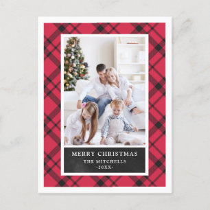 Cartes Pour Fêtes Annuelles Noël rempli Deux photos en rouge et noir