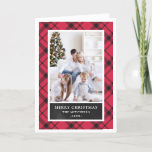 Cartes Pour Fêtes Annuelles Noël rempli Photo rouge et noire