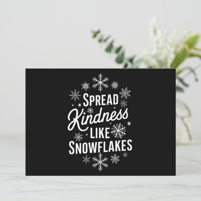Cartes Pour Fêtes Annuelles Noël Répandez la gentillesse comme des flocons de  (Debout devant)