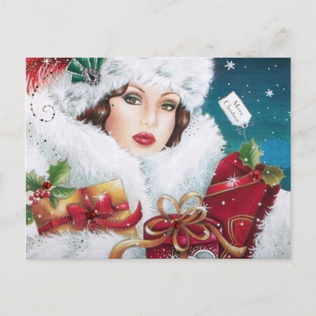 Cartes Pour Fêtes Annuelles Noël rétro art déco (Devant)