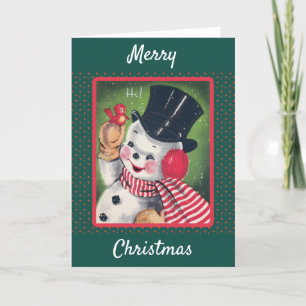 Cartes Pour Fêtes Annuelles Noël rétro du motoneige Vintage