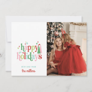 Cartes Pour Fêtes Annuelles Noël Retro Pastel Joyeuses fêtes