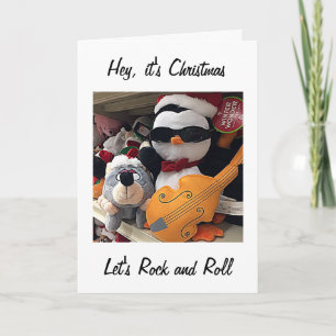 CARTES POUR FÊTES ANNUELLES NOËL=ROCK/ROLL=PRÊT À CÉLÉBRER