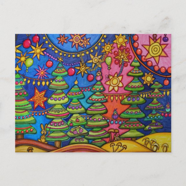 Cartes Pour Fêtes Annuelles Noël rose (Devant)