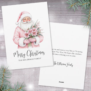 Cartes Pour Fêtes Annuelles Noël rose du Père Noël