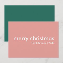 Cartes Pour Fêtes Annuelles Noël rose pâle | Simple nettoyage minimaliste