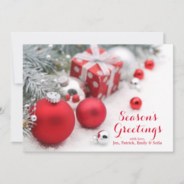 Cartes Pour Fêtes Annuelles Noël rouge (Devant)