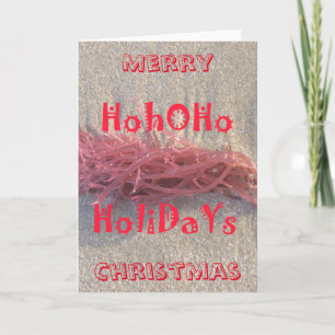 Cartes Pour Fêtes Annuelles Noël rouge avec HoHoHo classique art texte
