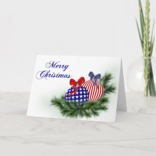 Cartes Pour Fêtes Annuelles Noël rouge, blanc et bleu