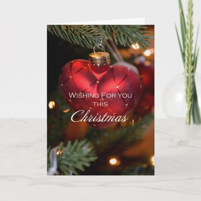 Cartes Pour Fêtes Annuelles Noël rouge de coeur (Devant)