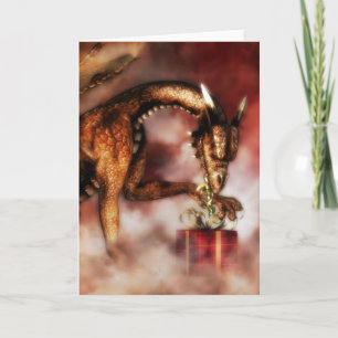 Cartes Pour Fêtes Annuelles Noël rouge de dragons