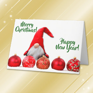 Cartes Pour Fêtes Annuelles Noël rouge de gnome de Père Noël