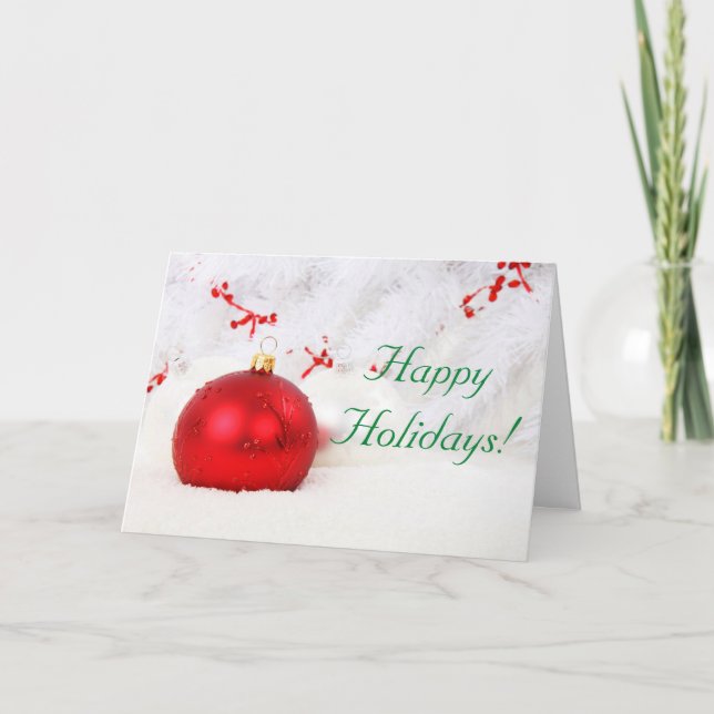 Cartes Pour Fêtes Annuelles Noël Rouge Et Blanc Joyeuses Fêtes (Devant)
