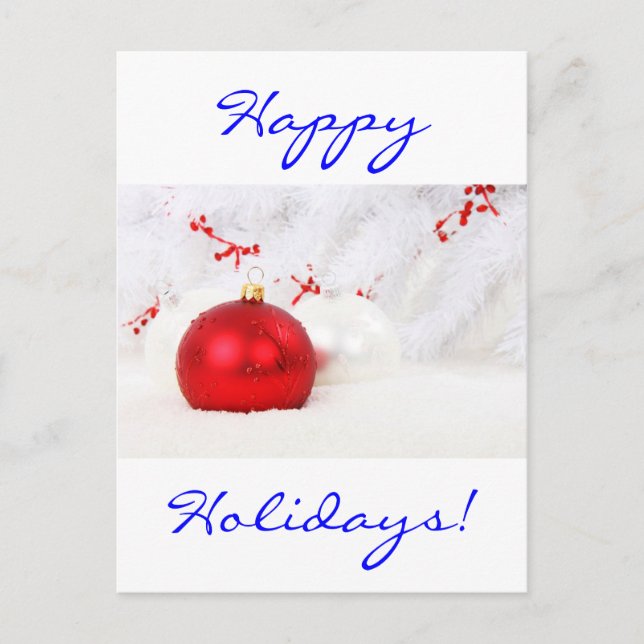Cartes Pour Fêtes Annuelles Noël Rouge Et Blanc Joyeuses Fêtes (Devant)