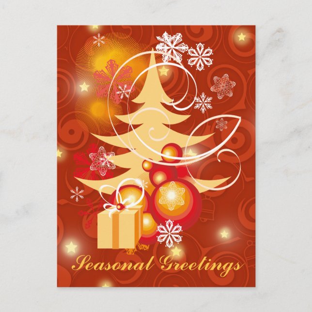 Cartes Pour Fêtes Annuelles Noël rouge et or personnalisable (Devant)