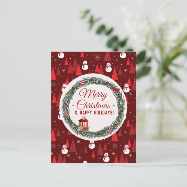 Cartes Pour Fêtes Annuelles Noël rouge moderne (Debout devant)