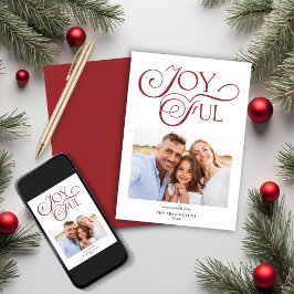 Cartes Pour Fêtes Annuelles Noël Rouge moderne Joyeux Photo de Noël