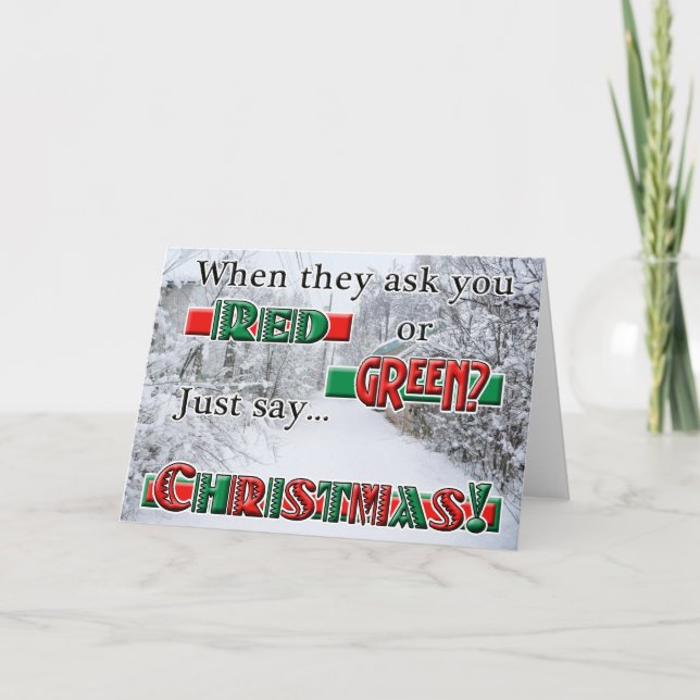 Cartes Pour Fêtes Annuelles Noël rouge ou vert (Devant)
