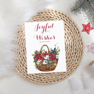 Cartes Pour Fêtes Annuelles Noël Rouge Poinsettia non photo
