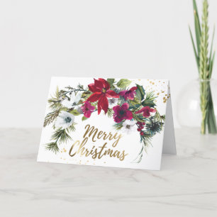 Cartes Pour Fêtes Annuelles Noël Rouge Poinsettia Pine Bible Isaïe 9:6