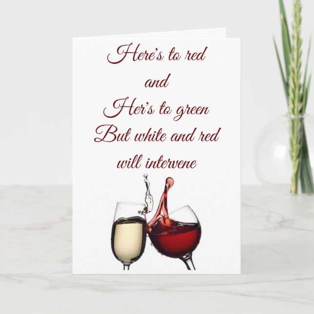 CARTES POUR FÊTES ANNUELLES NOËL ROUGE & VERT - ROUGE & BLANC POUR LE VIN! ! ! (Devant)